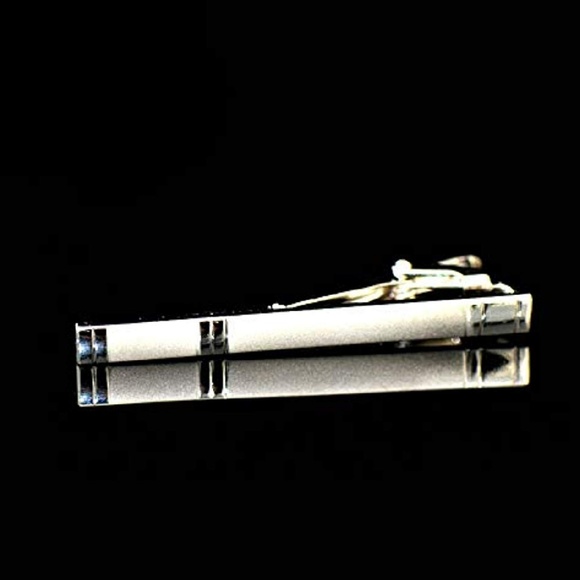 Mens Solid Tie Pocket Square Tie Clip Set Gold - Picture 3 of 3